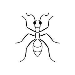 Simple drawing of an ant on transparent background