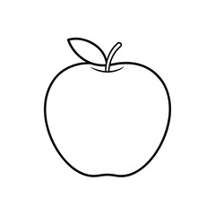 Outline drawing of apple on transparent background