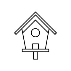 Outline drawing birdhouse on transparent background