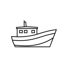 Obraz premium Simple boat outline image on transparent background