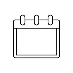 Simple calendar line art on transparent background