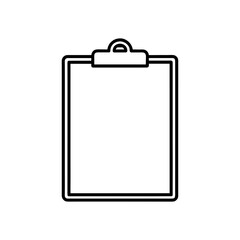 Simple outline clipboard on transparent background