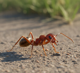 ​Fire Ant on a Sandy Path