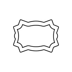 Ornate double line frame on transparent background