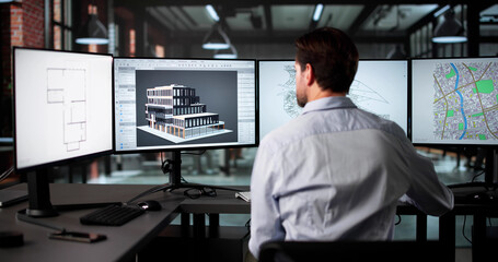 Senior Architect Developing 3D Design Concept