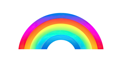 Pixelated rainbow graphic against black background