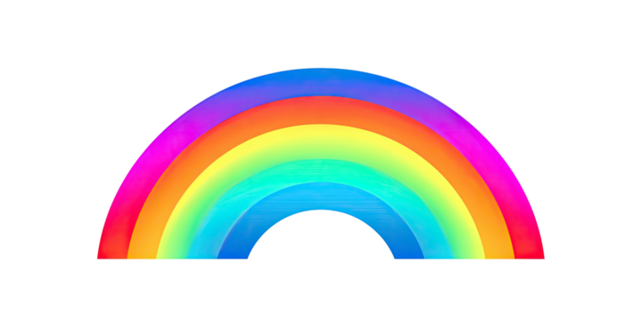 Pixelated rainbow graphic against black background