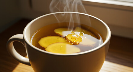 Steaming Ginger Tea with Honey