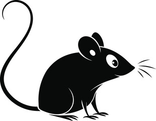 Fototapeta premium Mouse Rodent Vector Silhouette Illustration