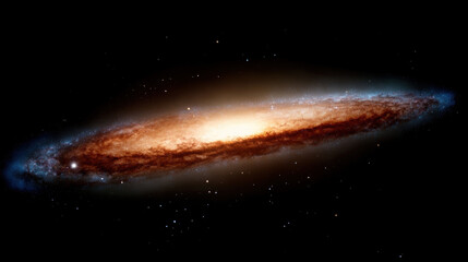 Expanding galaxy with glowing nebula jets radiating outward, vibrant cosmic dust, bright core, and scattered stars in deep space, evoking awe and wonder