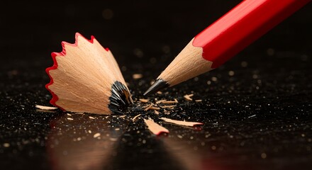 Sharp pencil shavings close up