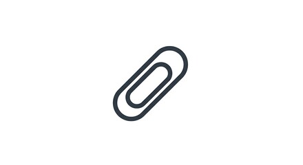 Obraz premium Simple Paperclip Icon on White Background.