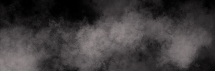 Fototapeta premium White smoke cloud effect isolated on black background abstract fog vapor haze texture for overlays and graphic design