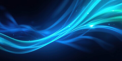 Abstract Blue Swirling Light Waves Digital Art Background Wallpaper