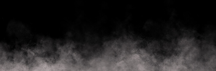 Dense black smoke effect isolated on transparent background abstract vapor cloud dark fog texture for design and overlays