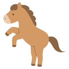 かわいい馬のベクターイラスト。干支、十二支、午、ゆるい、アイコン、うま、午年、年賀状