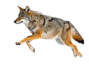 Obraz premium Coyotes leaping in the snow