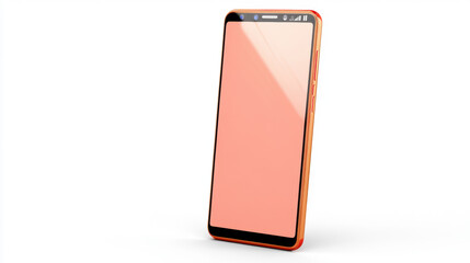 Modern smartphone with clean screen orange frame minimal design isolated on white background high fidelity technology concept contemporary style digital device