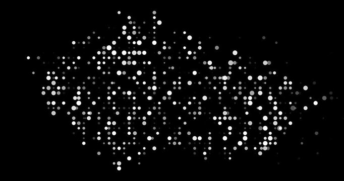 Abstract Artistic Animation of Czech Republic Outline from Generative Particles