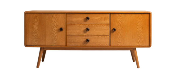 Wooden TV stand or Oak wood furniture. Mid-Century Media Console