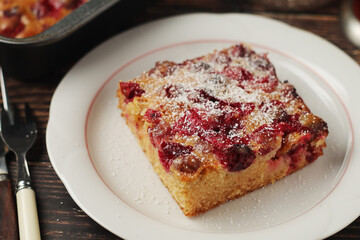 A cranberry pie, freshly backed and ready to be served