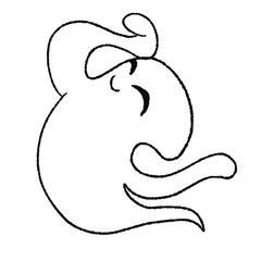 Spooky Floating Ghost Drawing. Part of Ghosts Set. Set of Ghosts. Halloween themed set.