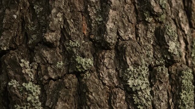 Detailed macro shot of rough, ancient oak bark revealing intricate patterns and textures closeup, inspiration, detailed macro shot