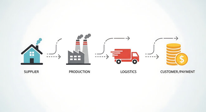 Business Process Flow Infographic - Minimalist Vector Design