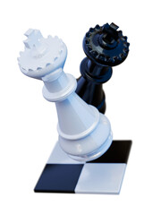 Close-Up of Gold and black Chess King on Board – Strategy Concept
