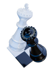 Close-Up of Gold and black Chess King on Board – Strategy Concept