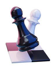 Close-Up of Chess Pawns on Board – Strategy Concept
