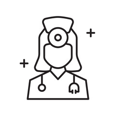 Editable Female Doctor Line Icon