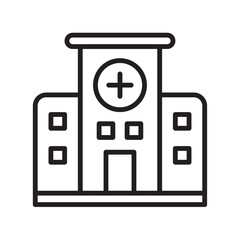 Editable Hospital Line Icon