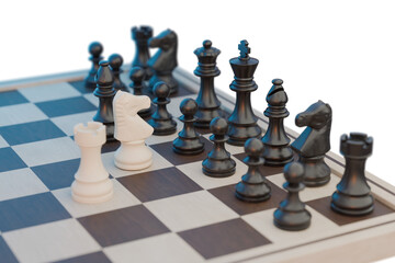 Checkmate Concept with White and Black Chess Pieces