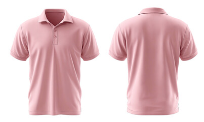 Front and back view of a light pink polo shirt (7)