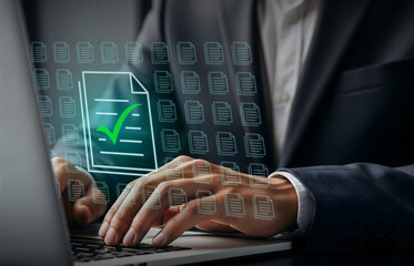 Document Approval in Digital Business Workflow, Selected file approved in smart data-driven workspace
