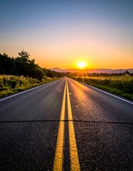 Empty road at sunset (1)