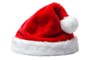 Classic Red Santa Hat with White Fur Trim Keywords: santa hat, christmas, holiday, festive isolated on a transparent background