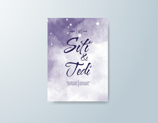 Wedding invitation with abstract watercolor background