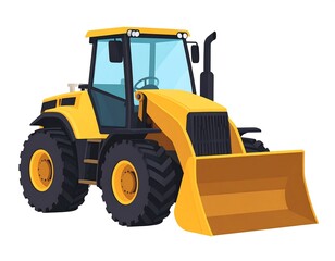 Fototapeta premium Yellow tractor with bucket (1)