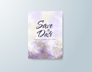 Wedding invitation with abstract watercolor background