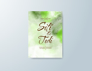 Wedding invitation with abstract watercolor background