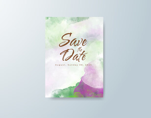 Wedding invitation with abstract watercolor background