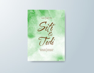 Wedding invitation with abstract watercolor background