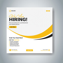 We are hiring job vacancy social media banner or post template