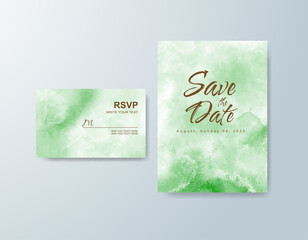 Wedding invitation with abstract watercolor background