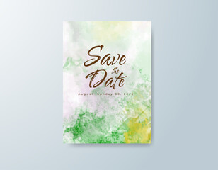 Wedding invitation with abstract watercolor background
