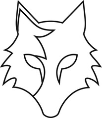 Animal face mask outline vector of wolf, jackal, and fox, perfect for brand identity, outdoor gear, and festival posters.