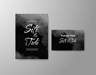 Wedding invitation with abstract watercolor background