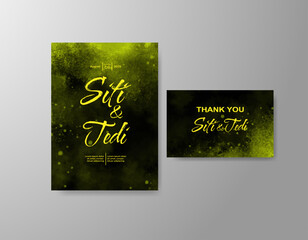 Wedding invitation with abstract watercolor background